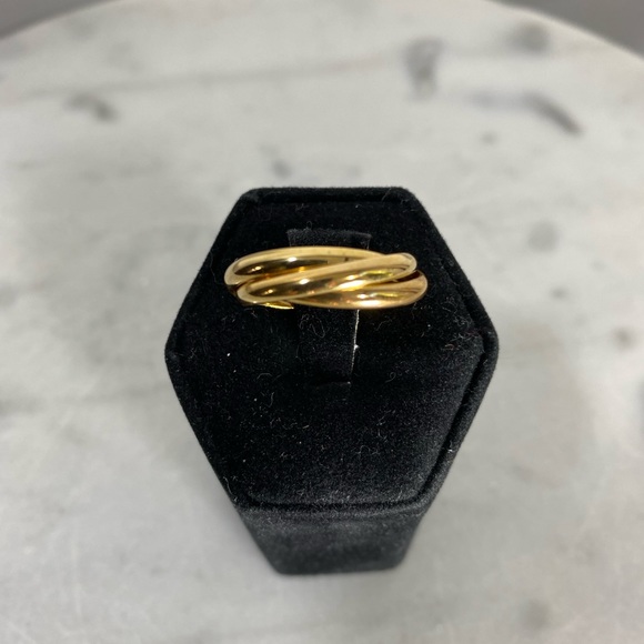 Gold Plated Triple Rolling Bands Ring - Picture 7 of 9